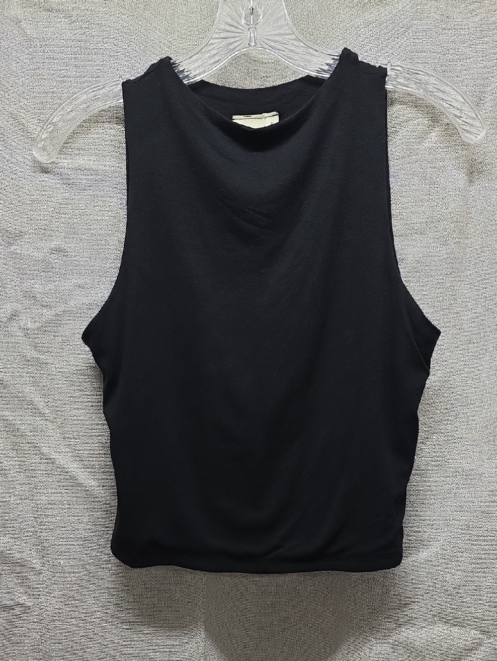 Classic Black, Sleeveless Crop Top, Women's, Size M, Fully Lined, Stretch